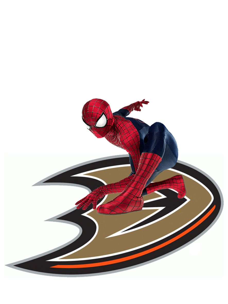 Anaheim Ducks Spider Man Logo vinyl decal